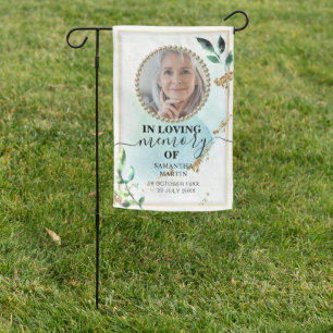 Lovely Foliage Gold Elegant Memorial Garden Flag