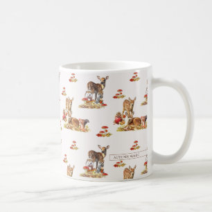 Lovely Forest Animals Autumn Art Pattern Coffee Mug