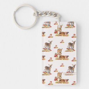 Lovely Forest Animals Autumn Art Pattern Keychain