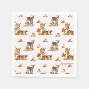 Lovely Forest Animals Autumn Art Pattern Napkins
