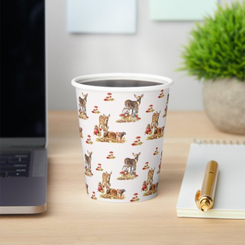 Lovely Forest Animals Autumn Art Pattern Paper Cups