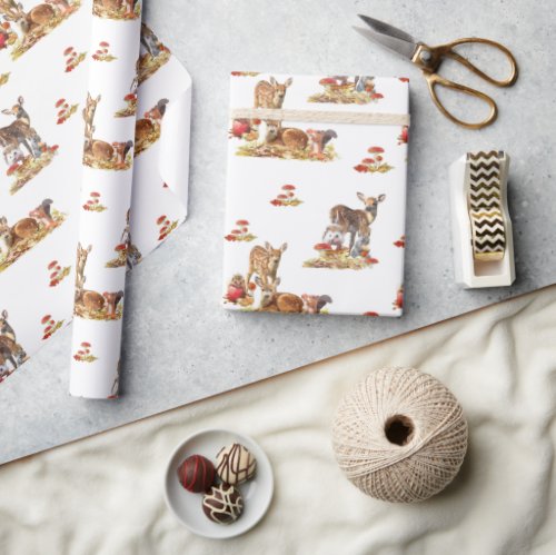 Lovely Forest Animals Autumn Art Pattern Wrapping Paper