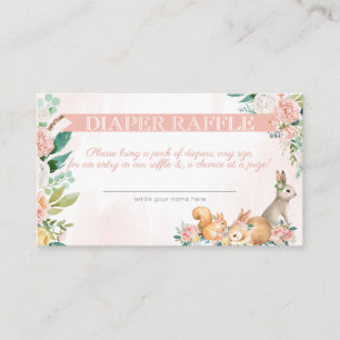 Lovely Forest Woodland Animals Diaper Raffle Enclosure Card