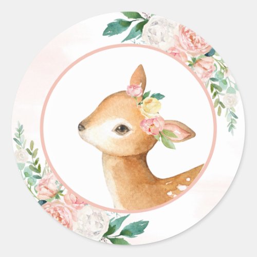 Lovely Forest Woodland Animals _ Little Deer Classic Round Sticker