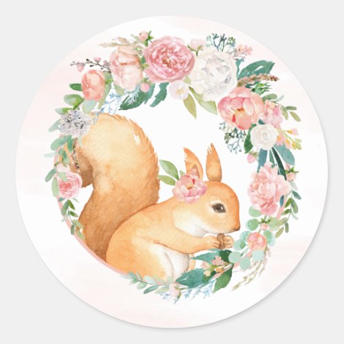 Lovely Forest Woodland Animals _ Little Squirrel Classic Round Sticker