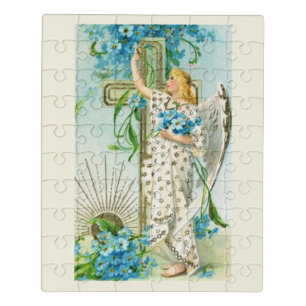 Lovely Forget Me Not Angel  Jigsaw Puzzle