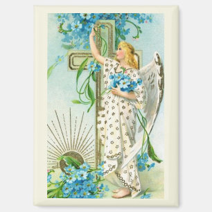 Lovely Forget Me Not Angel Magnet