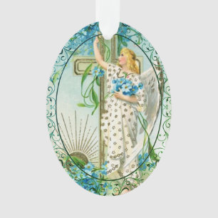Lovely Forget Me Not Angel  Ornament