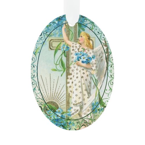 Lovely Forget Me Not Angel  Ornament