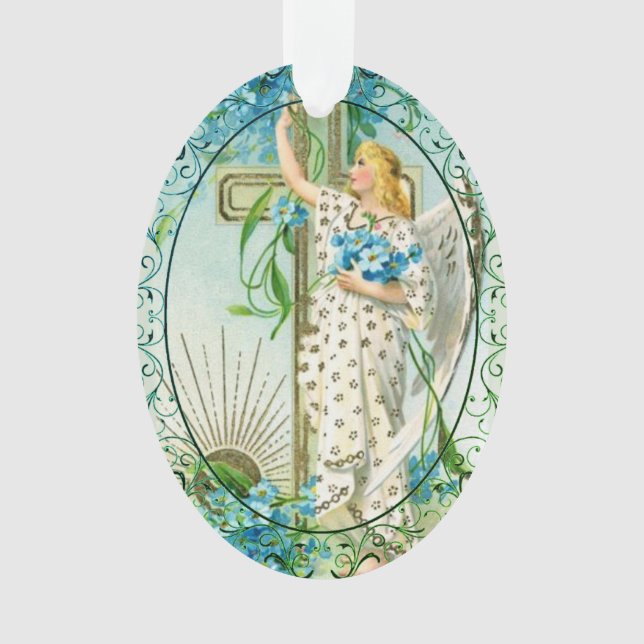Lovely Forget Me Not Angel  Ornament (Front)