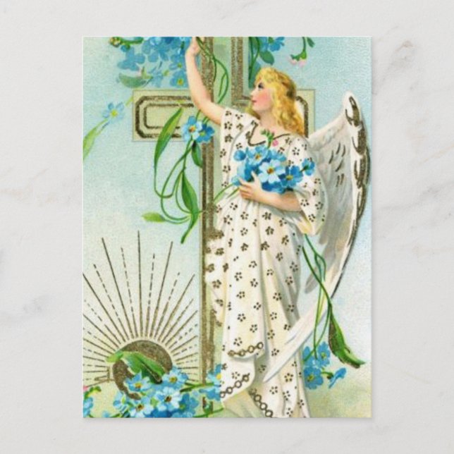 Lovely Forget Me Not Angel Postcard (Front)