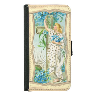 Lovely Forget Me Not Angel Samsung Galaxy S5 Wallet Case