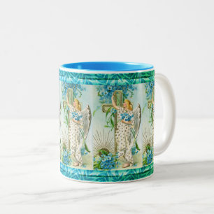 Lovely Forget Me Not Angel Two-Tone Coffee Mug