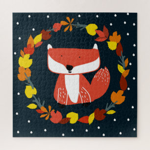 Lovely fox on a colorful background jigsaw puzzle