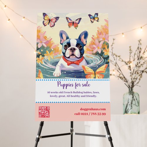 Lovely French Bulldog Illustration Seller Foam Board