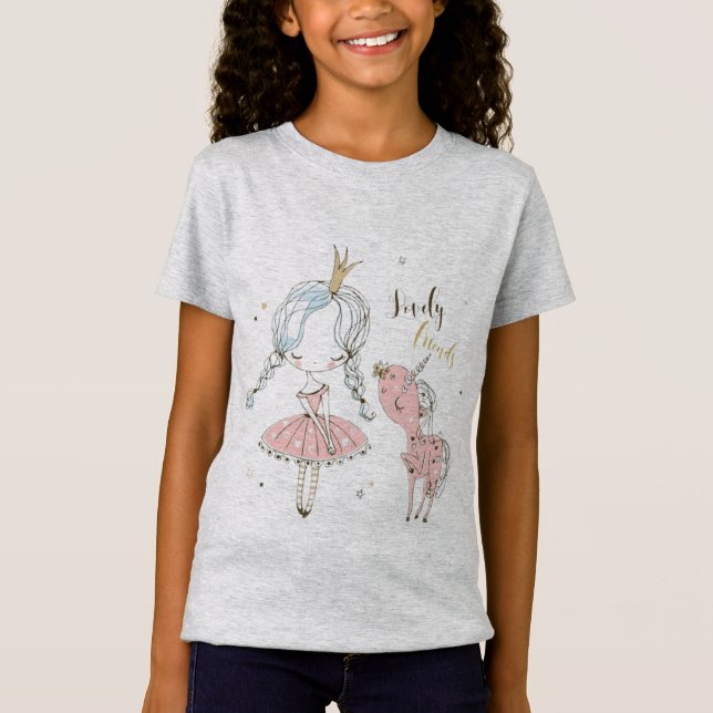 Lovely friends, cute, love, unicorn T-Shirt (Front)