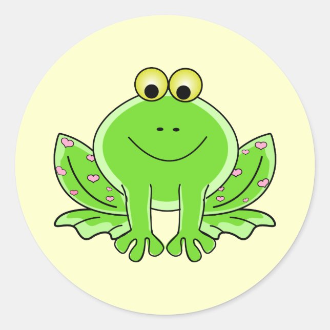 Lovely Frog Classic Round Sticker (Front)