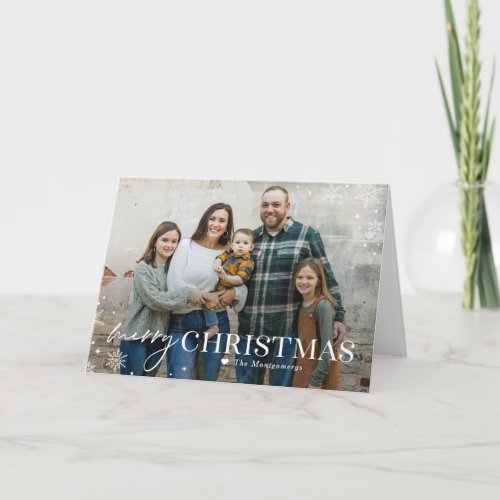 Lovely Frost Merry Christmas Folded Photo Card