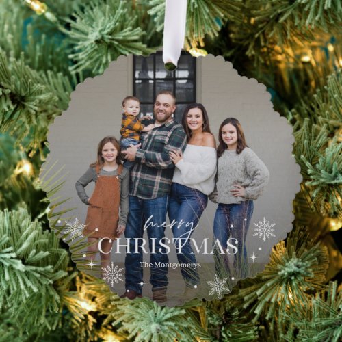 Lovely Frost Photo Ornament Christmas Card