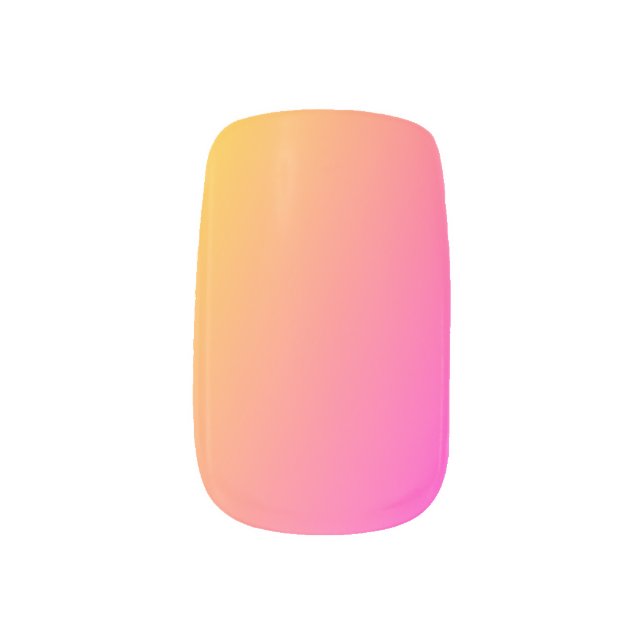 Lovely Fuchsia and Yellow Ombre Minx Nail Art (Left Thumb)