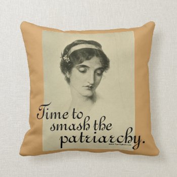 Lovely Funny Feminist Vintage Smash The Patriarchy Throw Pillow by TigerLilyStudios at Zazzle