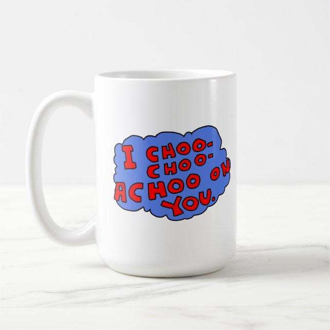 Lovely Funny Orange Cat Text Achoo! on You Coffee Mug (Left)