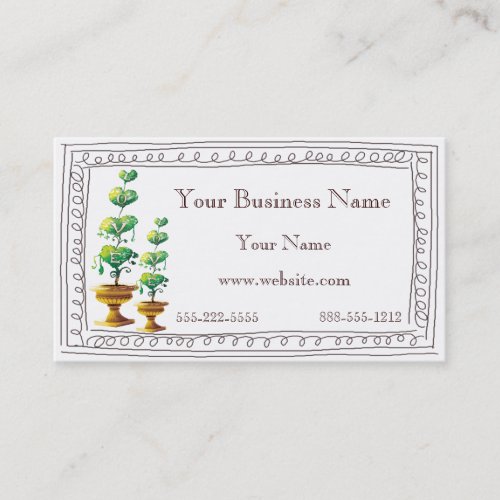 Lovely Garden Topiaries Business Cards