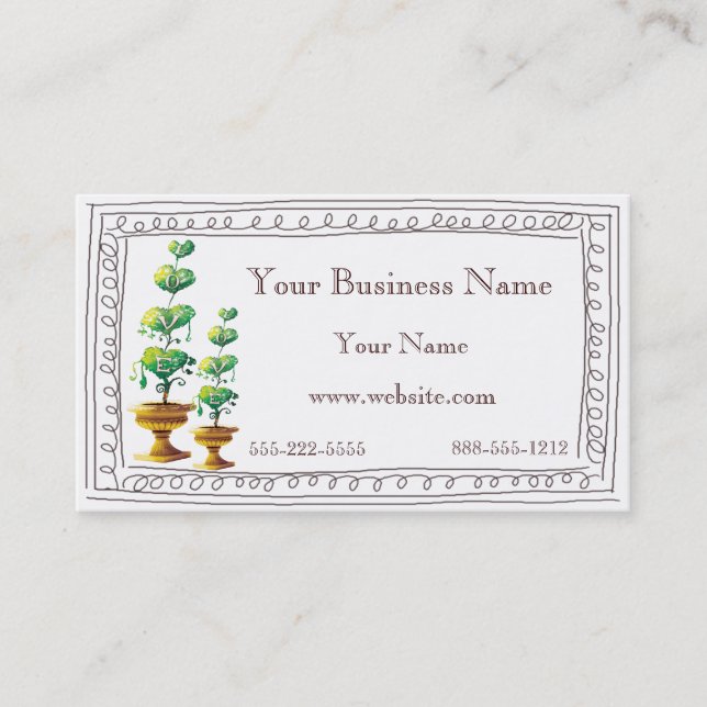 Lovely Garden Topiaries Business Cards (Front)