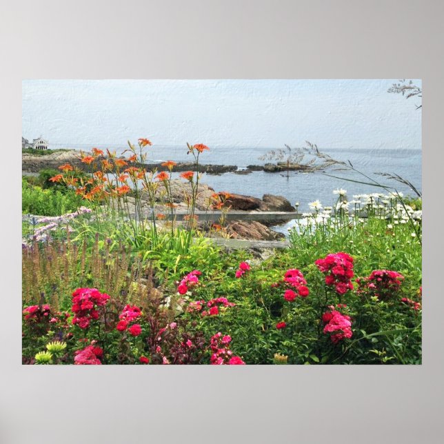 LOVELY GARDEN VIEW OF OCEAN COVE POSTER (Front)