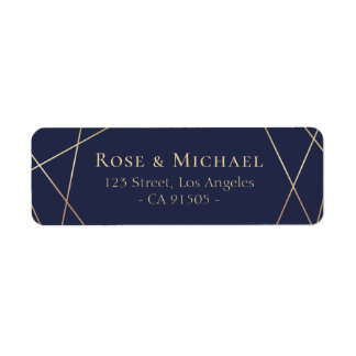 lovely geometric navy address label