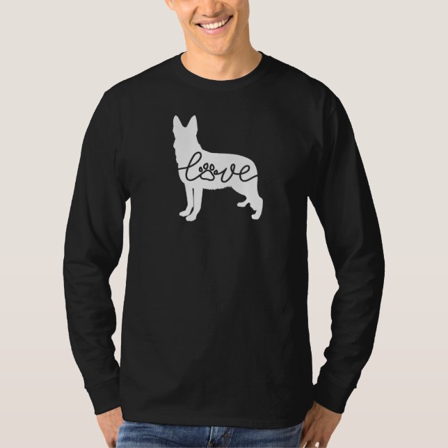 Lovely German Shepherd Love Paw Men Women   T-Shirt (Front)