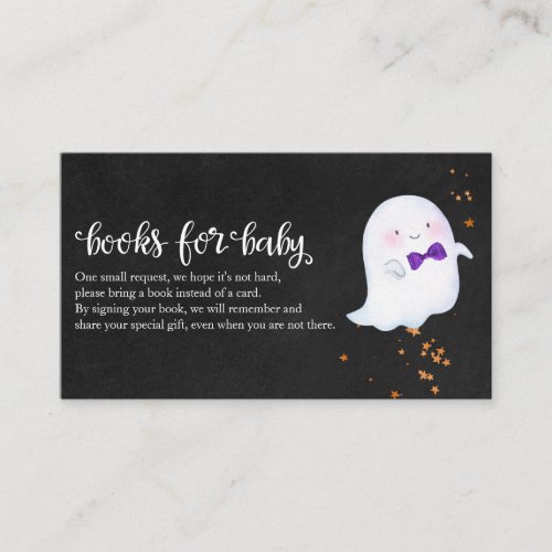 Lovely Ghost Halloween Baby Shower Books For Baby  Enclosure Card