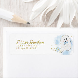 Lovely Ghost Halloween Baby Shower Label