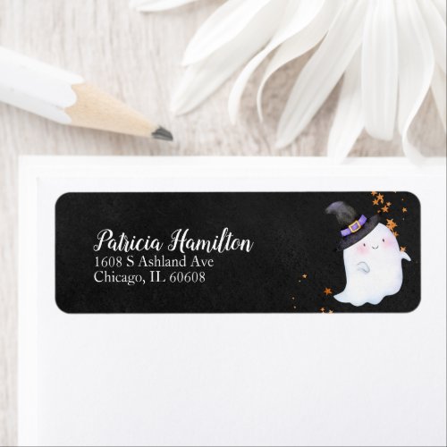 Lovely Ghost Halloween Baby Shower Label