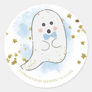 Lovely Ghost Halloween Baby Shower Round Sticker