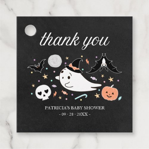 Lovely Ghost Halloween Baby Shower Thank You Favor Favor Tags