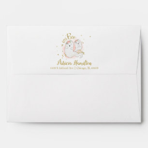 Lovely Ghost Halloween Girl Baby Shower Invitation Envelope