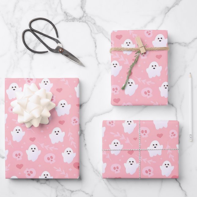 LOVELY GHOSTS WRAPPING PAPER SHEETS (Front)