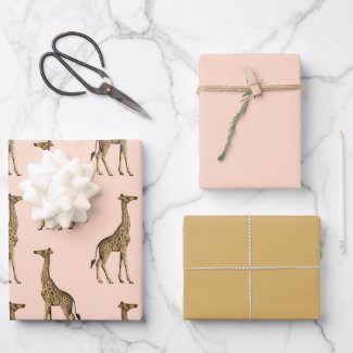 Lovely Giraffes Pink and Brown 