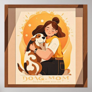 Lovely Girl and dog hug  Poster