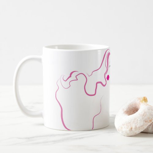 Lovely girl icon  pink hair Hairstyling branding Coffee Mug