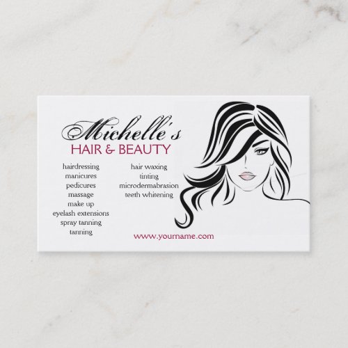 Lovely girl with wavy hair and Makeup Icon Business Card