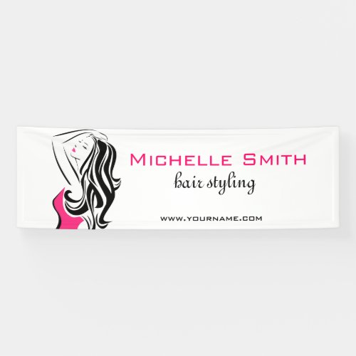 Lovely girl with wavy hair Hairstyling branding Banner