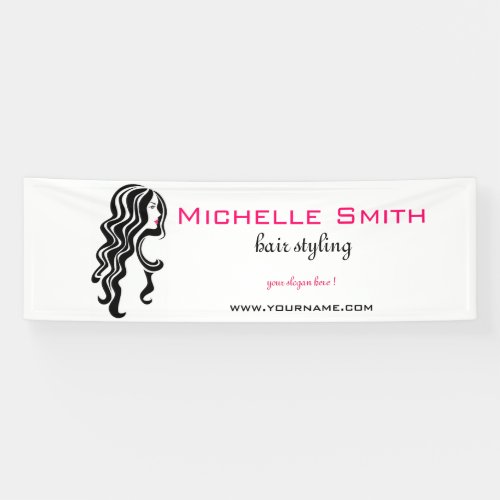 Lovely girl with wavy hair Hairstyling branding Banner