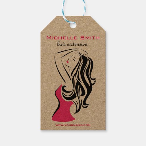 Lovely girl with wavy hair Hairstyling branding Gift Tags