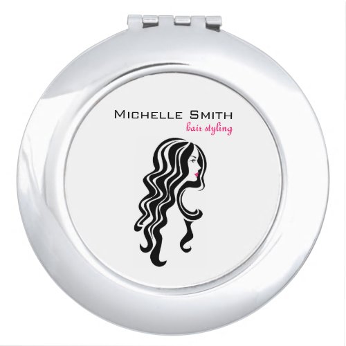 Lovely girl with wavy hair Hairstyling branding Mirror For Makeup