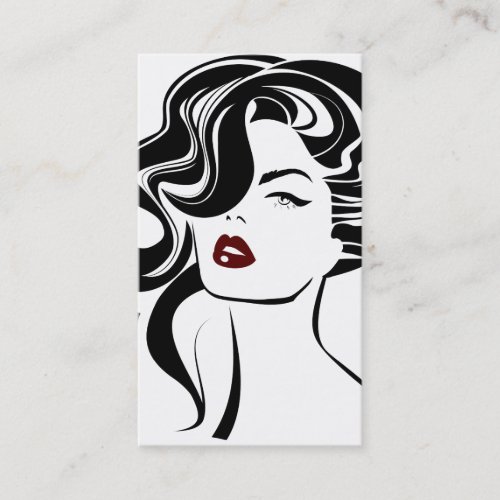 Lovely girl with wavy hair Makeup Icon Business Card