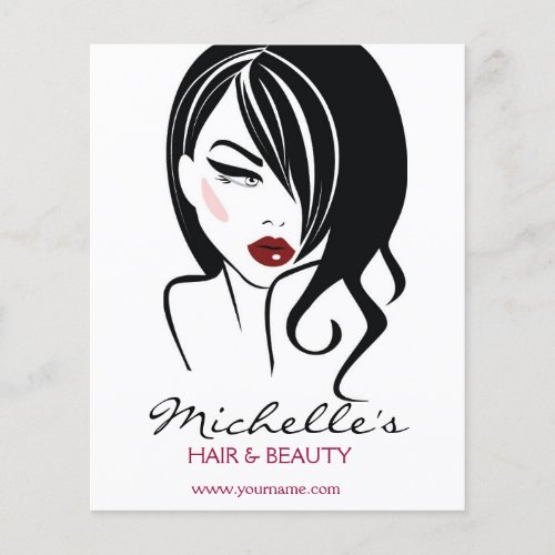Lovely girl with wavy hair Makeup Icon Flyer