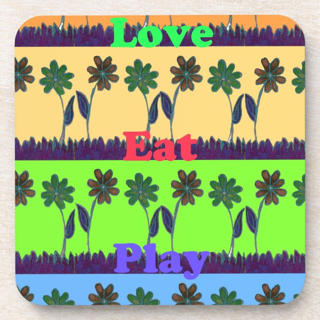 Lovely Girly Hakuna Matata colors Gifts.png Drink Coaster (Front)