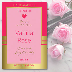 Lovely Girly Product Packaging Label Pink and Gold